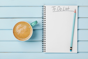 To-do list w/ coffee